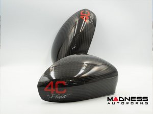 Alfa Romeo 4C Mirror Covers - Carbon Fiber - Full Replacements - 4C Furia 